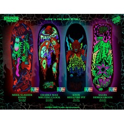Santa Cruz 9.7" Stranger Things Grabke Max Melting Clock Glow in the Dark Oldschool Reissue Skateboard Deck Dark 4