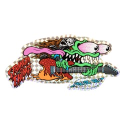 Santa Cruz 10.1" Stranger Things Meek Slasher Eddie Reveal Clock Glow in the Dark Oldschool Reissue Skateboard Deck Sticker