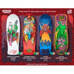 Santa Cruz 9.7" Stranger Things Grabke Max Melting Clock Glow in the Dark Oldschool Reissue Skateboard Deck Dark 3