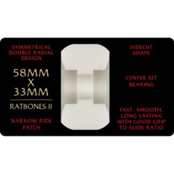 Powell-Peralta Dragons 93A RB2 Ratbone II Skateboard-Rollen in Offwhite, 58 mm, 4er-Pack
