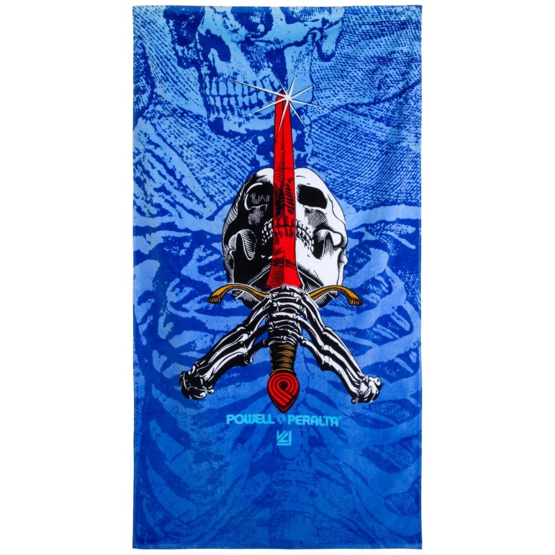 Powell Peralta Skull & Sword Beach Towel Blue Fade – Handtuch
