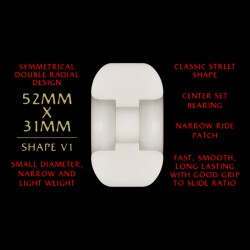 Powell-Peralta Dragons 93A V1 Symmetrical Narrow Ride Skateboard-Rollen in Offwhite, 52 mm, 4er-Pack B-LAG Skateshop Powell-Peralta Dragons 93A V1 Symmetrical Narrow Ride Offwhite 52mm Skateboard Rollen