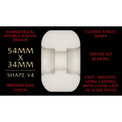 Powell-Peralta Dragons 93A A2 Symmetrical Wide Ride Skateboard-Rollen in Offwhite, 54 mm B-LAG Skateshop