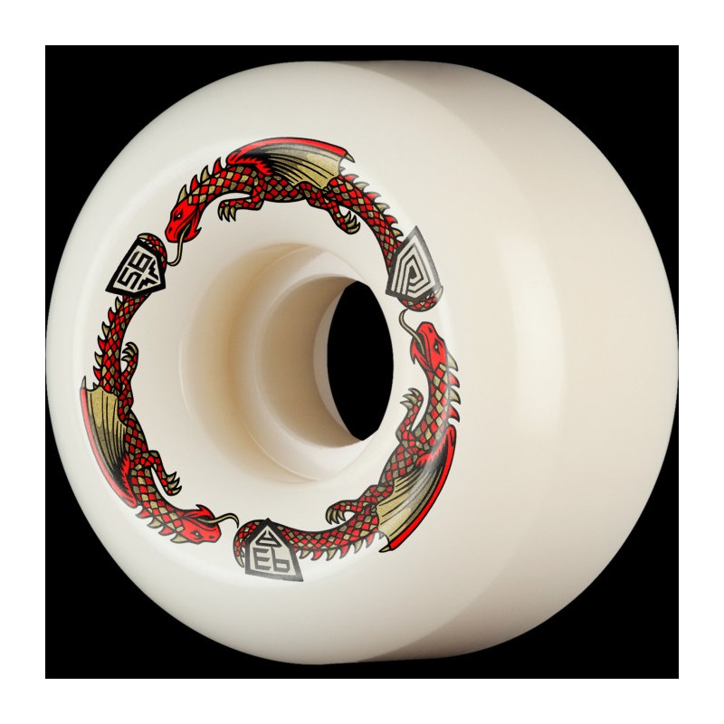 Powell-Peralta Dragons 93A V6 Symmetrical Medium Ride Skateboard-Rollen in Offwhite, 56 mm, 4er-Pack B-LAG Skateshop