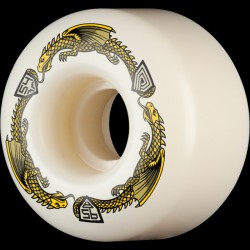 Powell-Peralta Dragons 95A V4 Symmetrical Medium Ride Skateboard-Rollen in Offwhite, 54 mm, 4er-Pack