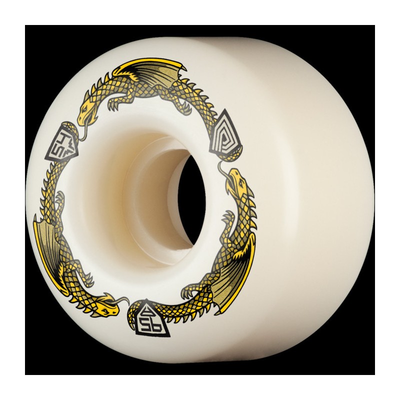 Powell-Peralta Dragons 95A V4 Symmetrical Medium Ride Skateboard-Rollen in Offwhite, 54 mm, 4er-Pack
