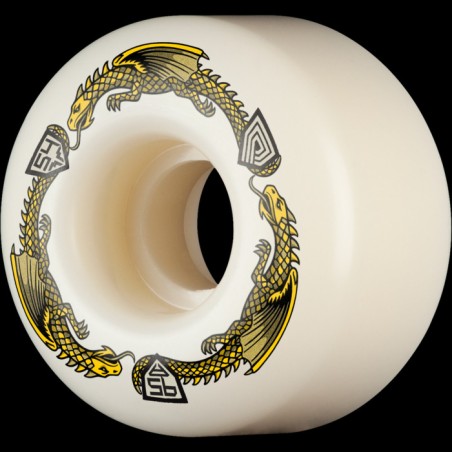 Powell-Peralta Dragons 95A V4 Symmetrical Medium Ride Skateboard-Rollen in Offwhite, 54 mm, 4er-Pack