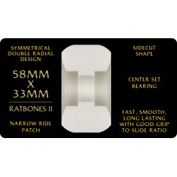 Powell-Peralta Dragons 95A RB2 Ratbone II Skateboard-Rollen in Offwhite, 58 mm, 4er-Pack