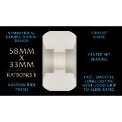 Powell-Peralta Dragons 97A RB2 Ratbone II Skateboard-Rollen in Offwhite, 58 mm, 4er-Pack