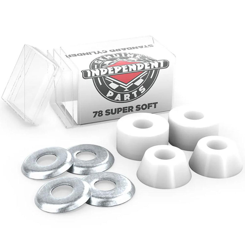 Independent Bushings 78A Standard Cylinder Cushions Super Soft – weiße Skateboard-Lenkgummis